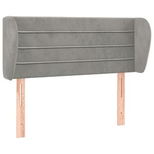 vidaXL T&ecirc;te de lit avec oreilles Gris clair 83x23x78/88 cm Velours
