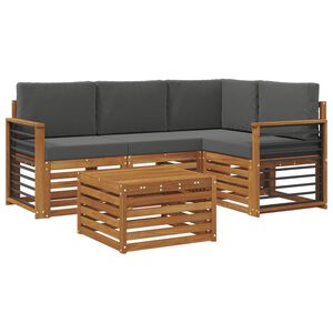 vidaXL Ensemble de canap&eacute;s d'ext&eacute;rieur 5 pc Naturel et Anthracite