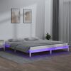 vidaXL Cadre de lit &agrave; LED sans matelas blanc 150x200 cm bois massif