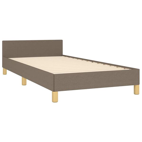 vidaXL Cadre de lit avec t&ecirc;te de lit sans matelas taupe 90x200cm tissu