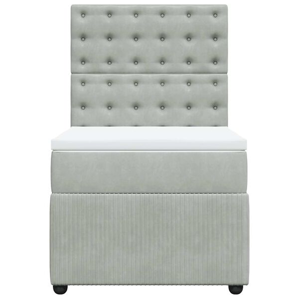 vidaXL Sommier &agrave; lattes de lit et matelas Gris clair 80x200 cm Velours