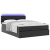 vidaXL Lit ottoman avec matelas & LED Noir 140x190cm similicuir