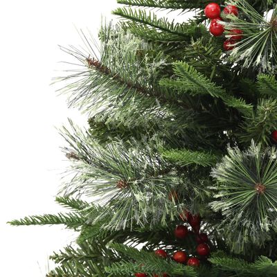 vidaXL Sapin de Noël pré-éclairé et pommes de pin vert 150cm PVC et PE