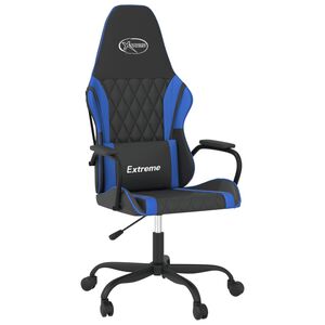 vidaXL Chaise de jeu de massage Noir et bleu Similicuir