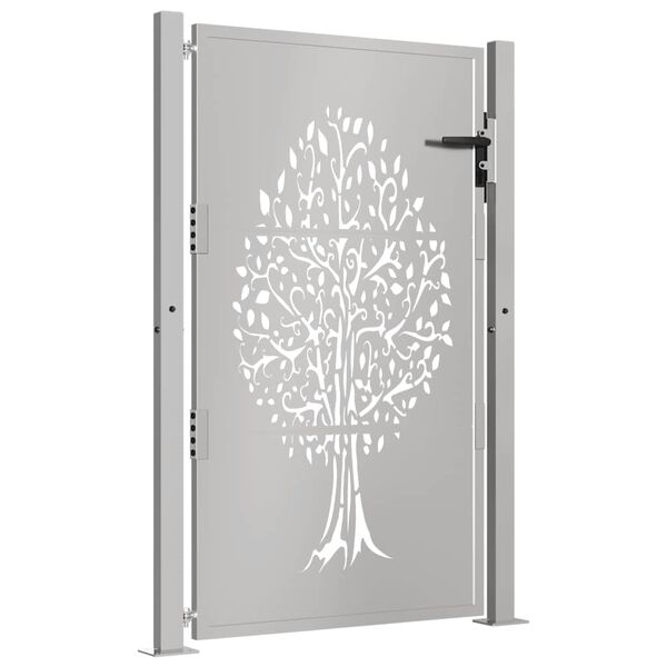 vidaXL Portail de jardin 100x125 cm en acier Corten avec motif arbre