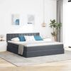 vidaXL Lit de Rangement avec matelas Gris fonc&eacute; 160 x 200 cm Velours
