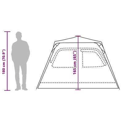 vidaXL Tente de camping à dôme 4 personnes vert libération rapide