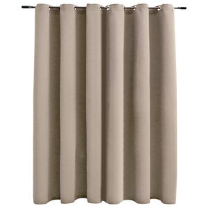vidaXL Rideau occultant avec anneaux en m&eacute;tal Beige 290x245 cm