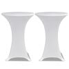 Housse de table &Oslash; 70 cm Blanc extensible 2 pcs