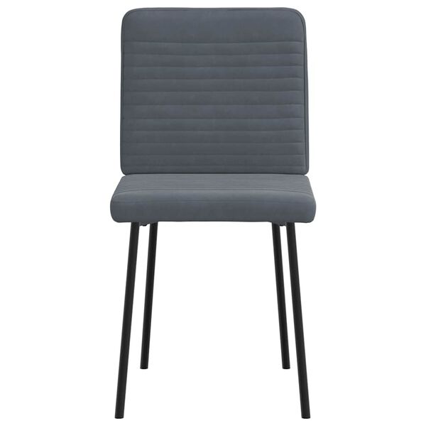 vidaXL Chaises &agrave; manger lot de 4 Gris fonc&eacute; Velours