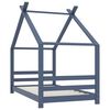 vidaXL Cadre de lit d'enfant Gris Bois de pin massif 80x160 cm