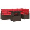 vidaXL Ensemble de canap&eacute; de jardin 6 pc Marron Poly rotin