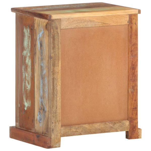 vidaXL Table de chevet avec rev&ecirc;tement Bouddha 40x30x50cm Bois recycl&eacute;