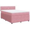 vidaXL Sommier &agrave; lattes de lit avec matelas Rose 140x190 cm Velours