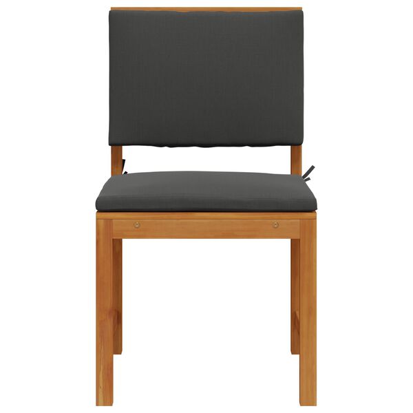 vidaXL Chaise de jardin avec coussin 2 pcs Marron Bois d'acacia massif