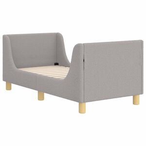 vidaXL Cadre de lit pour tout-petit avec t&ecirc;te de lit Gris clair Boucl&eacute;
