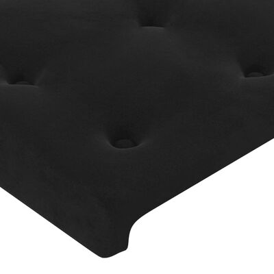 vidaXL Tête de lit avec oreilles Noir 83x16x118/128 cm Velours