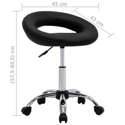 vidaXL Chaise pivotante à manger Noir Similicuir