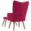 vidaXL Chaise de relaxation avec repose-pied Rouge bordeaux Velours
