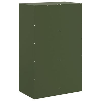 vidaXL Buffet vert olive 67x39x107 cm acier