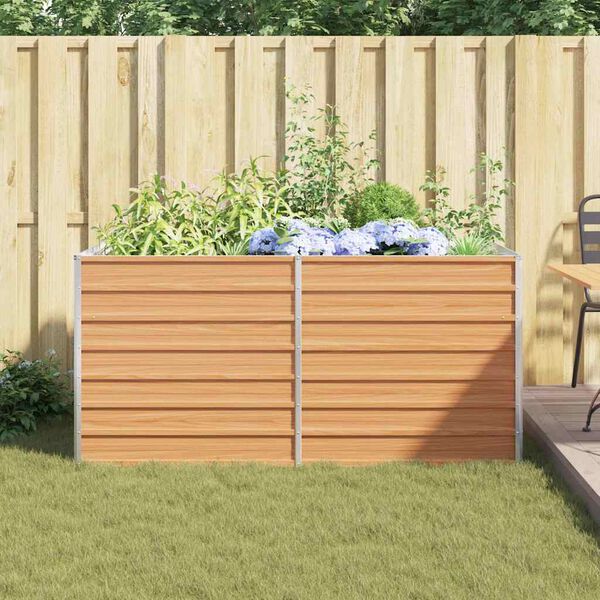 vidaXL Lit sur&eacute;lev&eacute; de jardin 160x80x77 cm Acier galvanis&eacute; Argent&eacute;