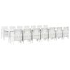 vidaXL Ensemble de salle &agrave; manger de jardin avec coussins 15 pc Blanc