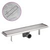 vidaXL Drain de douche lin&eacute;aire 530 x 140 mm Acier inoxydable