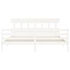 vidaXL Cadre de lit sans matelas blanc 200x200 cm bois massif