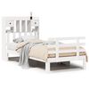 vidaXL Lit biblioth&egrave;que sans matelas blanc 90x200cm bois de pin massif