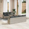 vidaXL Ensemble de canap&eacute; de jardin 8 pcs Gris clair Poly rotin