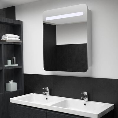 vidaXL Armoire de salle de bain à miroir LED 68x9x80 cm