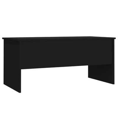 vidaXL Table basse noir 102x50,5x46,5 cm bois d'ingénierie