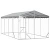 vidaXL Chenil d'ext&eacute;rieur pour chiens avec toit argent&eacute; 3x6x2,5 m