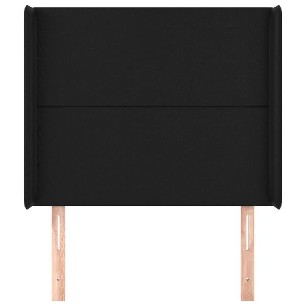 vidaXL T&ecirc;te de lit avec oreilles Noir 83x16x118/128 cm Similicuir