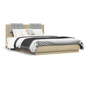 vidaXL Cadre de lit sans matelas ch&ecirc;ne sonoma 140x200 cm