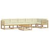 vidaXL Ensemble de canap&eacute;s d'ext&eacute;rieur 7 pc Blanc et cr&egrave;me Polyester