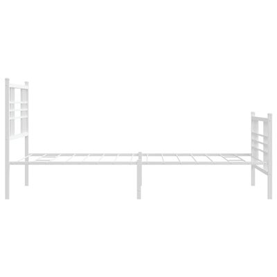 vidaXL Cadre de lit métal sans matelas avec pied de lit blanc 90x190cm