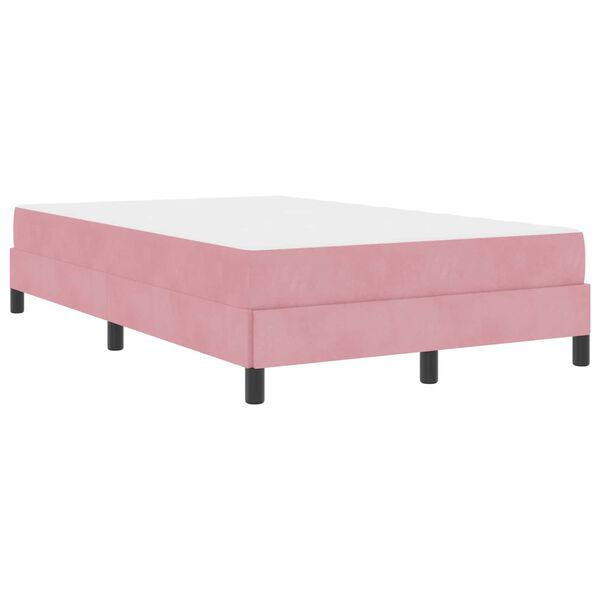 vidaXL Lit &agrave; ressorts avec matelas Rose 120 x 200 cm tissu