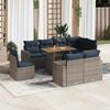 vidaXL Salon de jardin 9 pcs avec coussins gris r&eacute;sine tress&eacute;e