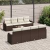 vidaXL Ensemble de canap&eacute; de jardin avec coussin 9 pcs Marron et Cr&egrave;me