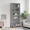 vidaXL Buffet gris b&eacute;ton 69,5x32,5x180 cm bois d'ing&eacute;nierie