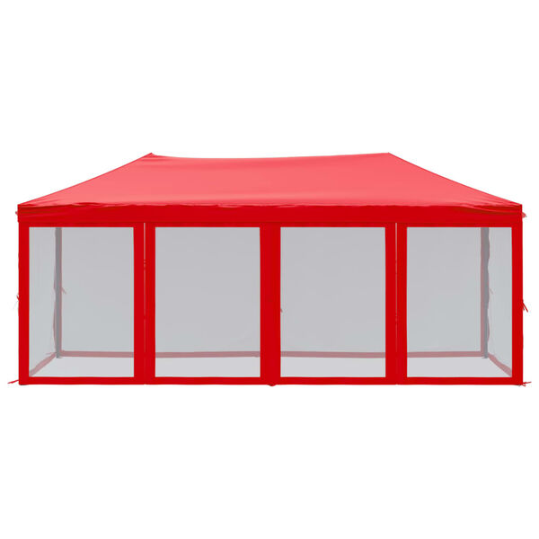 vidaXL Tente de r&eacute;ception pliable avec parois Rouge 3x6 m