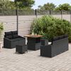 vidaXL Ensemble de canap&eacute; de jardin avec coussin 8 pcs Noir Poly rotin