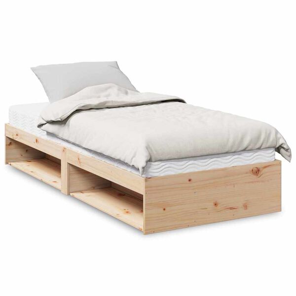 vidaXL Lit de jour avec matelas 100x200 cm bois de pin massif