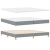 vidaXL Lit &agrave; ressorts avec matelas Gris clair 200 x 200 cm tissu