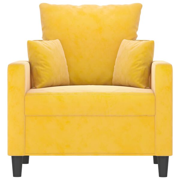 vidaXL Fauteuil Jaune 60 cm Velours