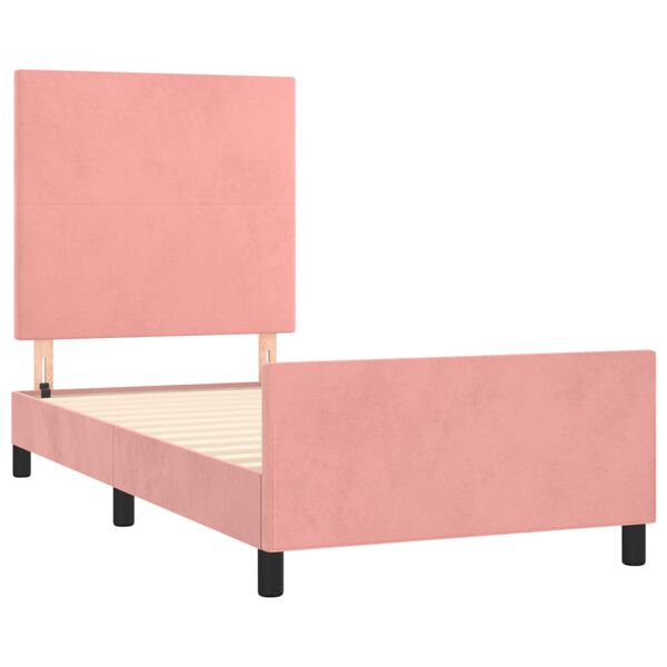 vidaXL Cadre de lit sans matelas rose 90x190 cm velours