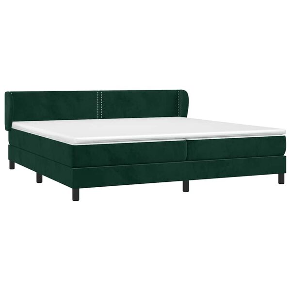 vidaXL Sommier &agrave; lattes de lit et matelas Vert fonc&eacute; 200x200cm Velours