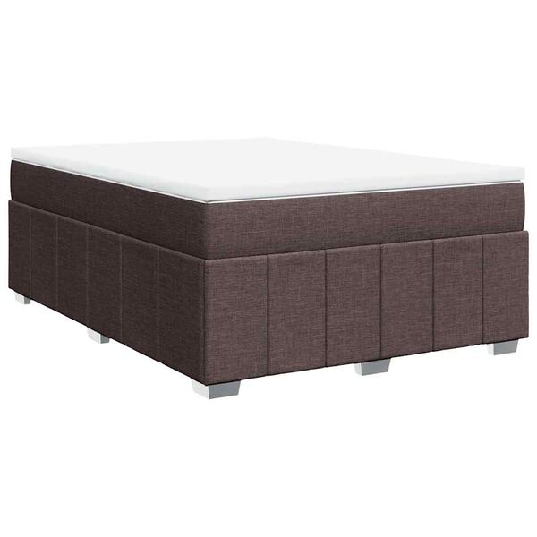 vidaXL Sommier &agrave; lattes de lit avec matelas Marron fonc&eacute; 140x190 cm