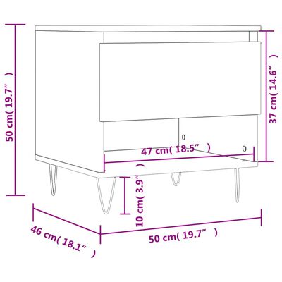 vidaXL Tables basses 2 pcs blanc 50x46x50 cm bois d'ingénierie